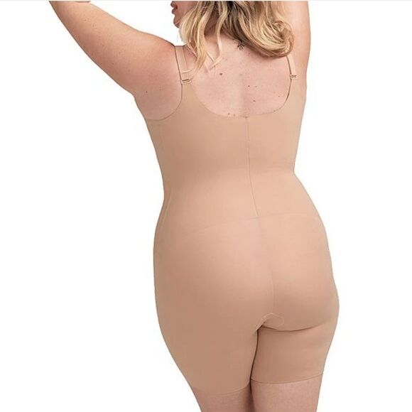 NWOT honeylove plus size mid thigh bodysuit sand womens size 1X - Picture 2 of 7